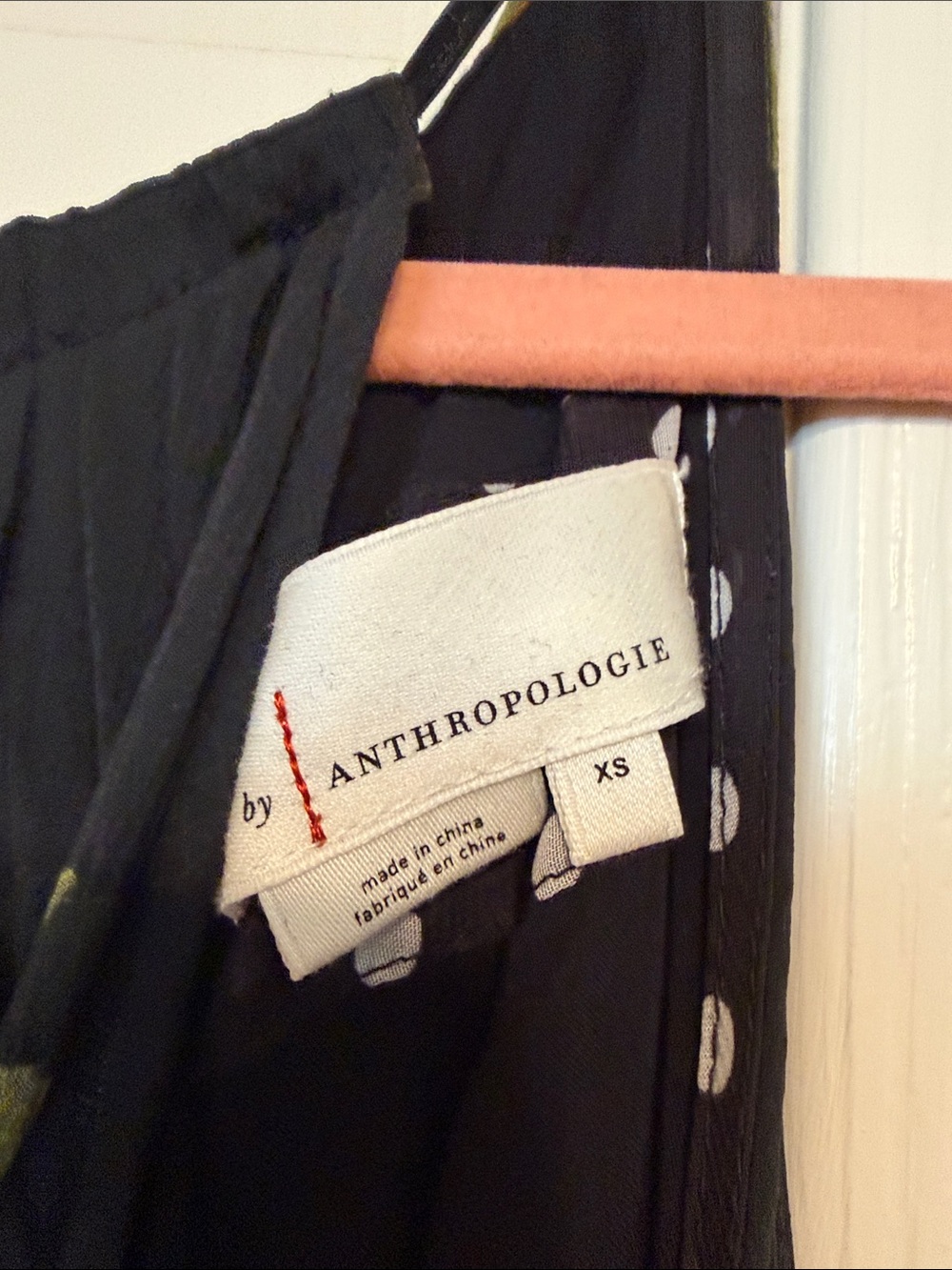 Anthropologie Black Maxi Dress with Pink Floral Print - Picture 3 of 4